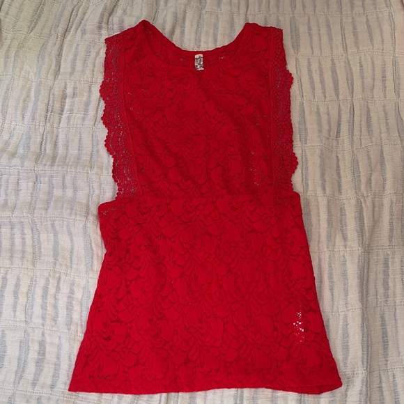Free People Intimately Sure Lace Tank Red Size Medium - Picture 4 of 6
